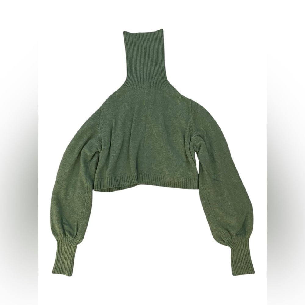Princess Polly Cropped Green Turtleneck Sweater